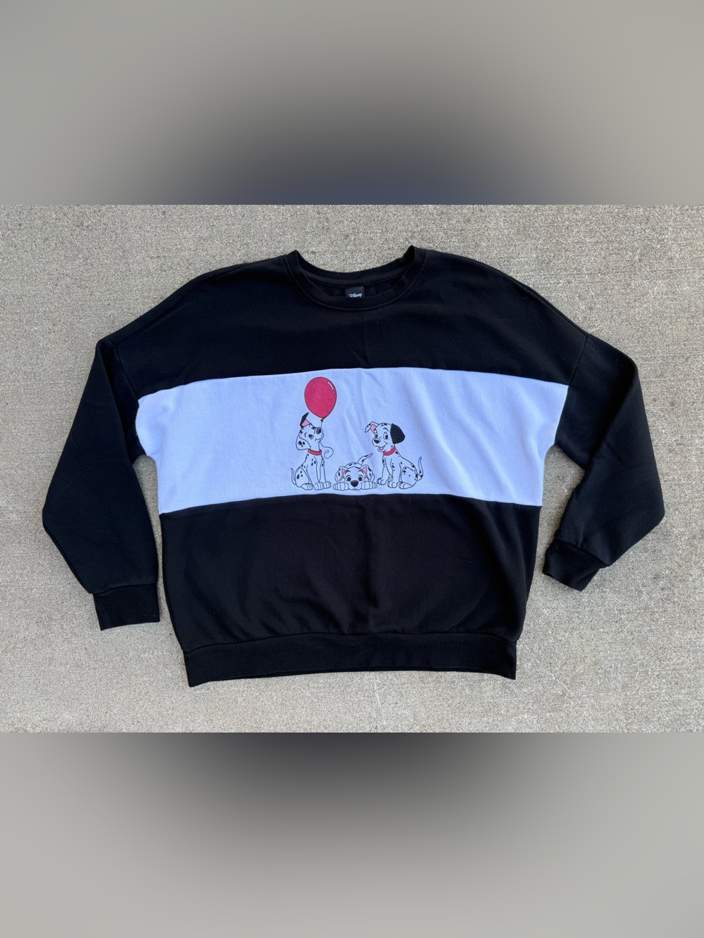 Disney 101 Dalmatians Colorblock Crewneck Sweatshirt - Size Medium